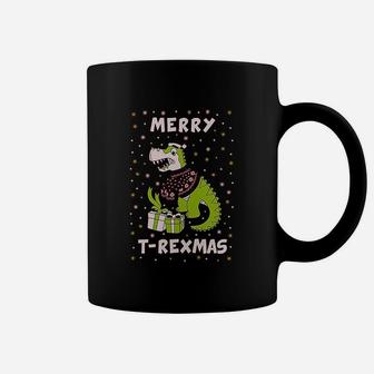 Funny Trex Xmas Ugly For Christmas Coffee Mug - Seseable