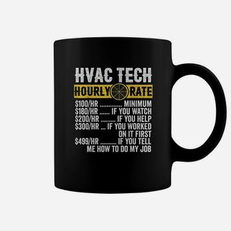 Funny Vintage Hvac Technician Hourly Rate Coffee Mug - Seseable