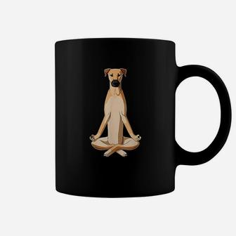 Funny Yoga Dog Black Mouth Cur Coffee Mug - Seseable