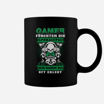 Gamer-Apokalypse Tassen, Schwarzes mit Spruch & Totenkopf-Design - Seseable