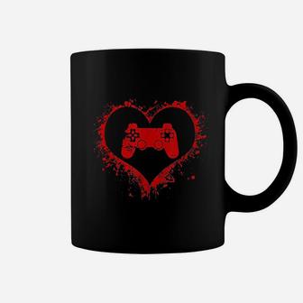 Gamer Heart Valentines Day Video Games Boys Kids Teens Gift Coffee Mug - Seseable