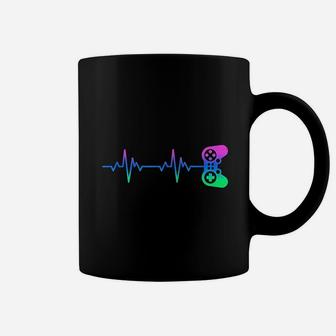 Gamer Heartbeat Video Game Controller Nerdy Gift For Gamer Coffee Mug - Seseable