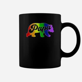 Gay Dad Shirt Papa Bear Pride Rainbow Colors Fathers Day Coffee Mug - Seseable