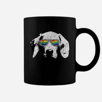 Gay Lgbt Pride Dog With Weimaraner Flag Sunglasses 2020 Coffee Mug - Seseable