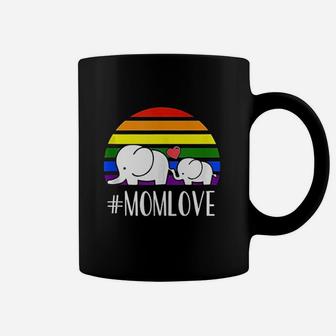 Gay Mom Love Pride Lgbt Rainbow Flag Elephant Gay Mom Gift Coffee Mug - Seseable