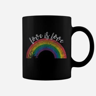 Gay Pride Vintage Rainbow Lgbt Love Is Love Coffee Mug - Seseable