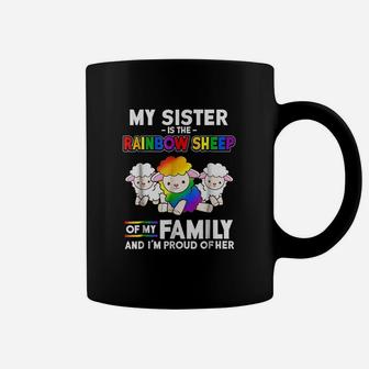 Gay Pride Week My Sister Is Rainbow Sheep Of Family Coffee Mug - Seseable