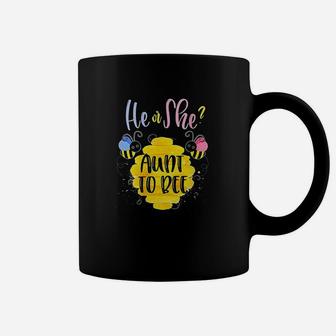 Gender Reveal What Will It Bee Theme He Or She Aunt To Bee Coffee Mug - Seseable