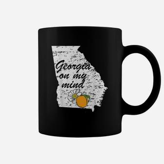 Georgia On My Mind Atlanta Peach State Southern Coffee Mug - Seseable
