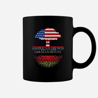 German Roots American Grown Tree Flag Usa Germany Coffee Mug - Seseable