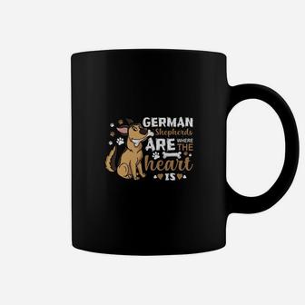 German Shepherds Are Where The Heart Is Funny Dog Coffee Mug - Seseable