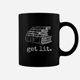 Get Lit With Books Funny Meme Coffee Mug - Seseable