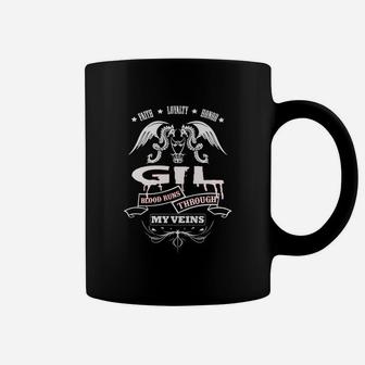 Gil Blood Runs Through My Veins - Tshirt For Gil Coffee Mug - Seseable