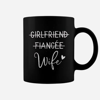 Girlfriend Fiancee Wife Women Bride Wifey Hubby Just Married Honeymoon Coffee Mug - Seseable
