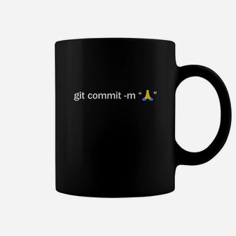 Git Commit Prayer Hands Programmer Coder Software Engineer Coffee Mug - Seseable