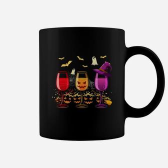 Glasses Of Wine Halloween Costume Dracula Pumpkin Shirt Coffee Mug - Seseable