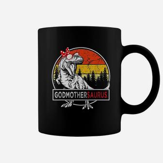 Godmothersaurus Dinosaur Funny Godmother Saurus Family Coffee Mug - Seseable