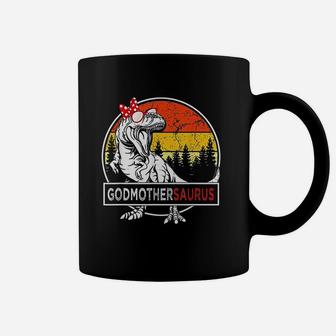 Godmothersaurus Dinosaur Funny Godmother Saurus Family Coffee Mug - Seseable