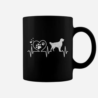 Golden Retriever Mom Mama Dad Heartbeat Dog Heart Gift Coffee Mug | Seseable CA