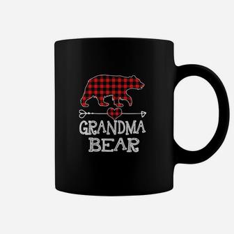 Grandma Bear Christmas Pajama Red Plaid Coffee Mug - Seseable