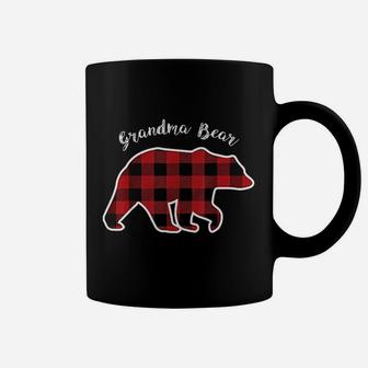 Grandma Bear Women Red Plaid Christmas Family Gift Coffee Mug - Seseable