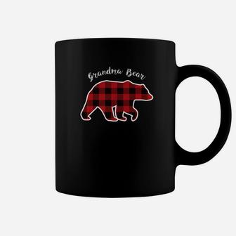 Grandma Bear Women Red Plaid Christmas Pajama Family Gift Coffee Mug - Seseable