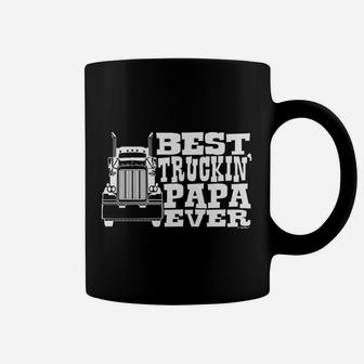 Grandpa Gift Papa Best Truckin Ever Truck Driver Coffee Mug - Seseable