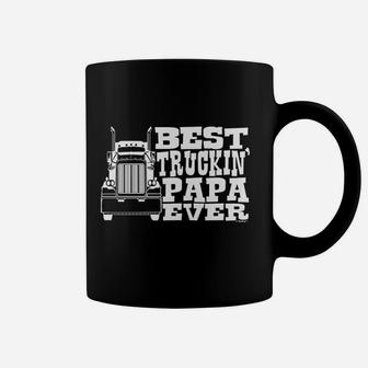 Grandpa Gift Papa Best Truckin Ever Truck Driver Coffee Mug - Seseable