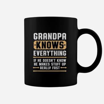 Grandpa Knows Everything Pops Grandpa Gift Coffee Mug - Seseable