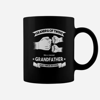 Grandpa Of Twins Grandfather Gift Double Blessed Baby Party Coffee Mug - Seseable