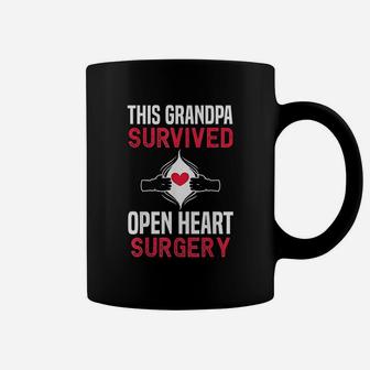Grandpa Survived Open Heart Surgery Get Well Soon Coffee Mug - Seseable
