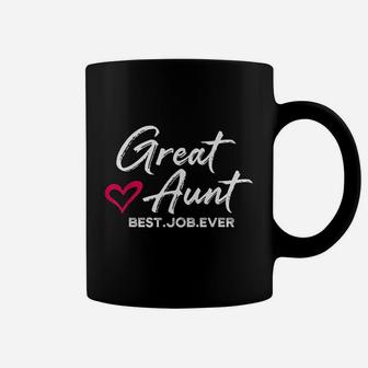 Great Aunt Best Job Ever Auntie Cute Mothers Day Gifts Coffee Mug - Seseable