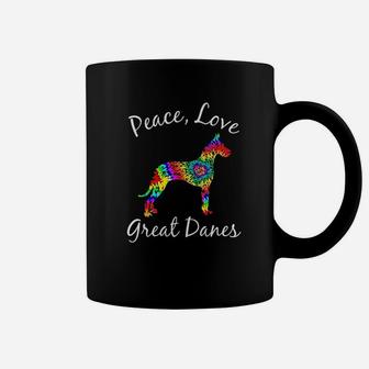 Great Dane Mom Fun Dog Mom Gift Peace Love Great Dane Coffee Mug - Seseable