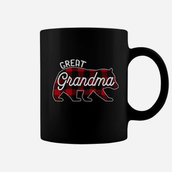 Great Grandma Bear Red Buffalo Plaid Matching Family Coffee Mug - Seseable