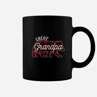 Great Grandpa Bear Red Buffalo Plaid Matching Family Coffee Mug - Seseable