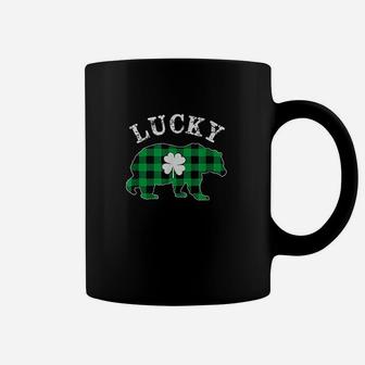 Green Plaid Lucky Bear Matching Family Pajama Coffee Mug - Seseable