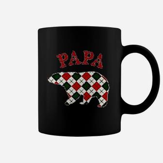 Green Red Cream Papa Bear, best christmas gifts for dad Coffee Mug - Seseable