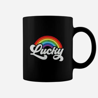 Green St Patricks Day For Women Lucky Rainbow Retro Coffee Mug - Seseable