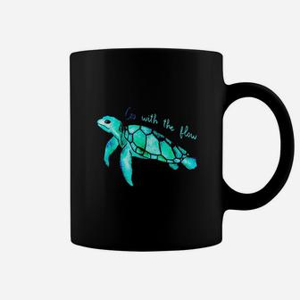 Green Turtle With Flow Go Dad Mom Coffee Mug - Seseable