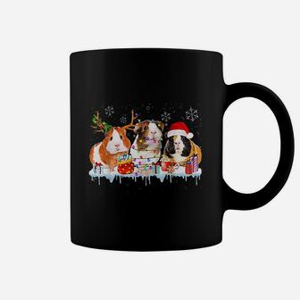Guinea Pig Christmas Light Reindeer Santa Hat In Snow Coffee Mug - Seseable