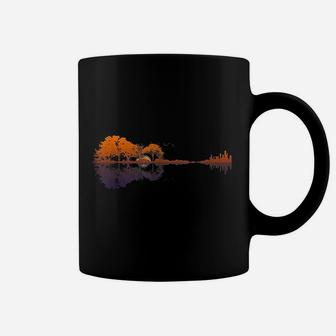 Guitar Lake Reflections Music And Guitar Lover Guitar Coffee Mug | Seseable UK