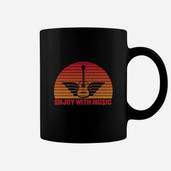 Guitar Wings Enjoy With Music Gift Idea For Music Lovers Coffee Mug - Seseable