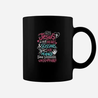 Hairdresser Hairstylist Jesus Christian Scissors Coffee Mug - Seseable
