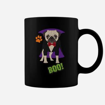 Halloween Pug Cute Pug Dog In Vampire Costume Coffee Mug - Seseable