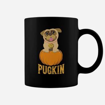 Halloween Pugkin Pumpkin Funny Cute Pug Dog Costume Coffee Mug - Seseable