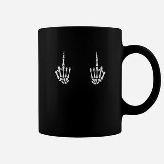 Halloween Skeleton Middle Finger Coffee Mug - Seseable
