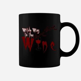 Halloween Witch Way To The Wine Wine Party Lover Coffee Mug - Seseable