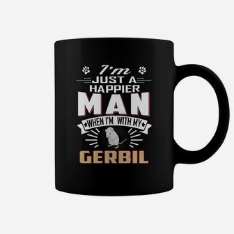 Happier Man With Gerbil Coffee Mug - Seseable