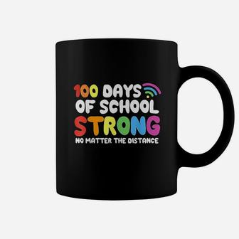 Happy 100th Day Of School Strong Virtual Teacher Student Coffee Mug - Seseable