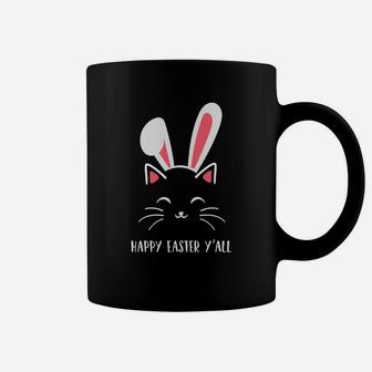 Happy Easter April Fools Day Funny Bunny Ears Cat Face Coffee Mug - Seseable